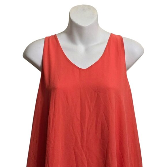 Pietro Brunelli NWT Coral Georgette Chiffon Sleeveless Shift Dress Sz XS - Picture 2 of 12